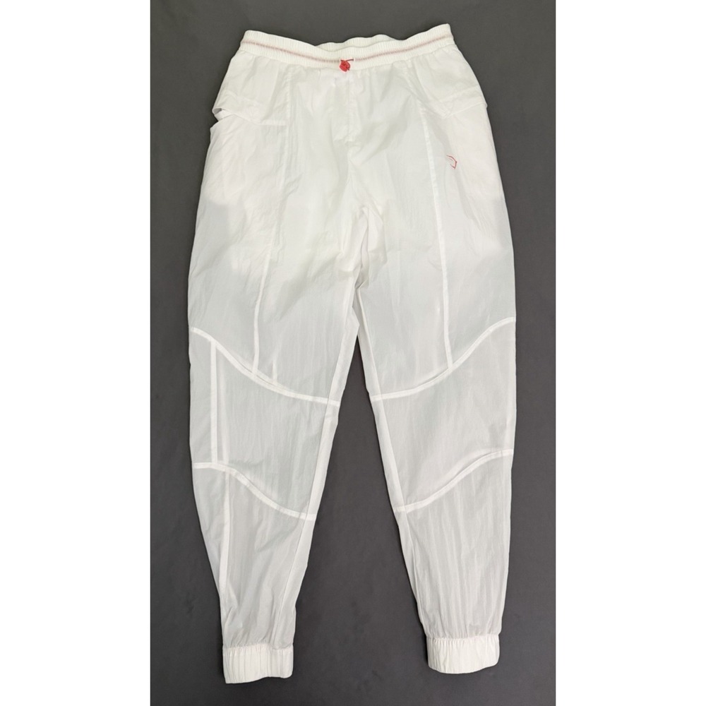 Gymshark Jogger Pants Womens Sz Medium White Woven Pulse Lightweight Windbreaker